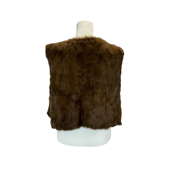 Chocolate Brown Genuine Fur Vest, One of a Kind, Perfect for Layering - Picture 7 of 8